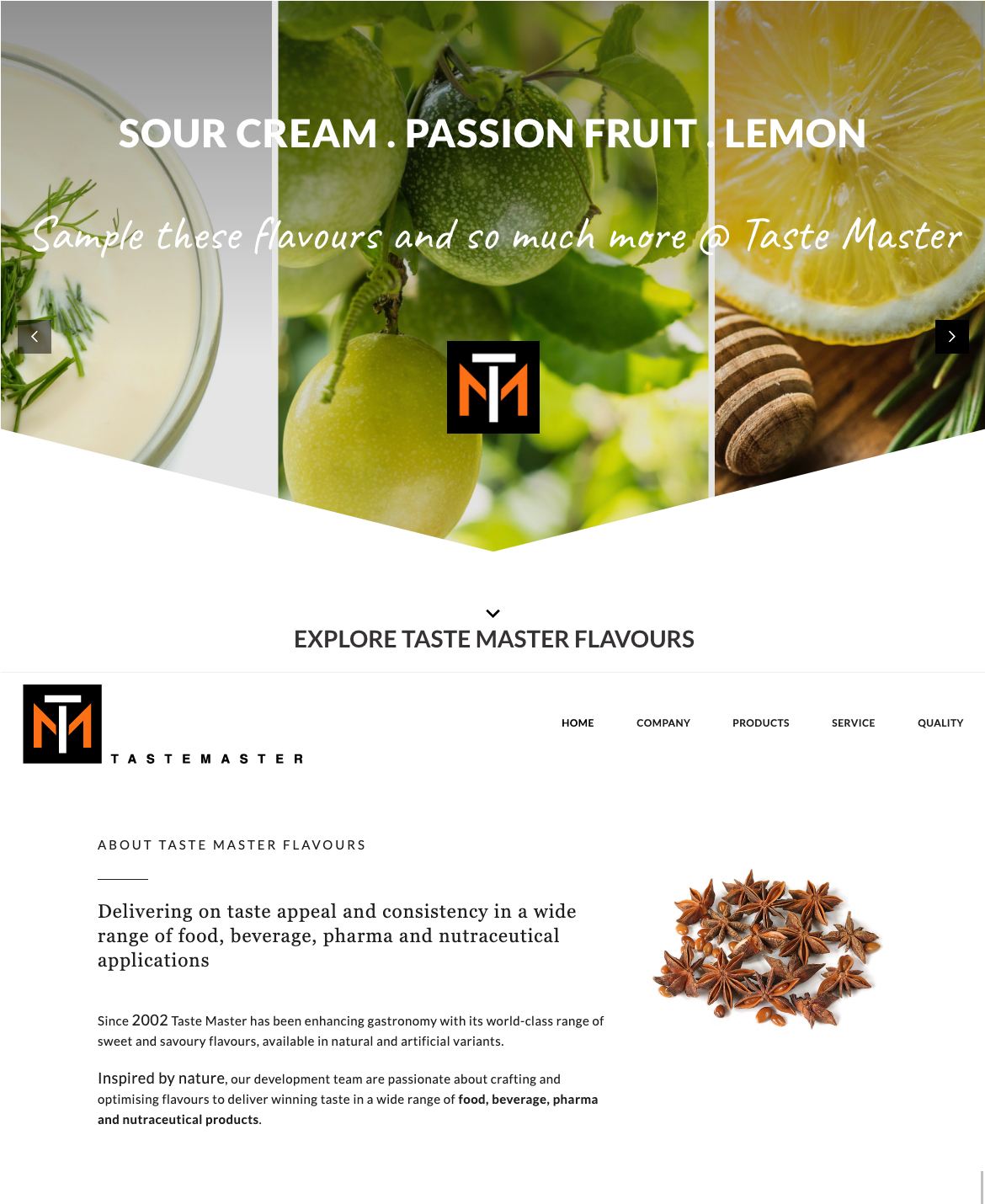 Wordpress Website for Tastemaster Flavours